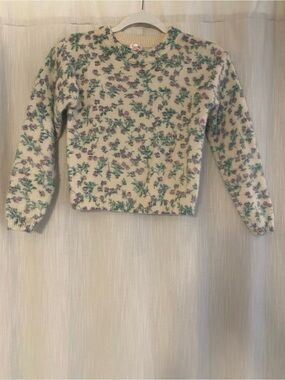 franki by Francesca’s Cream Floral Knit Sweater